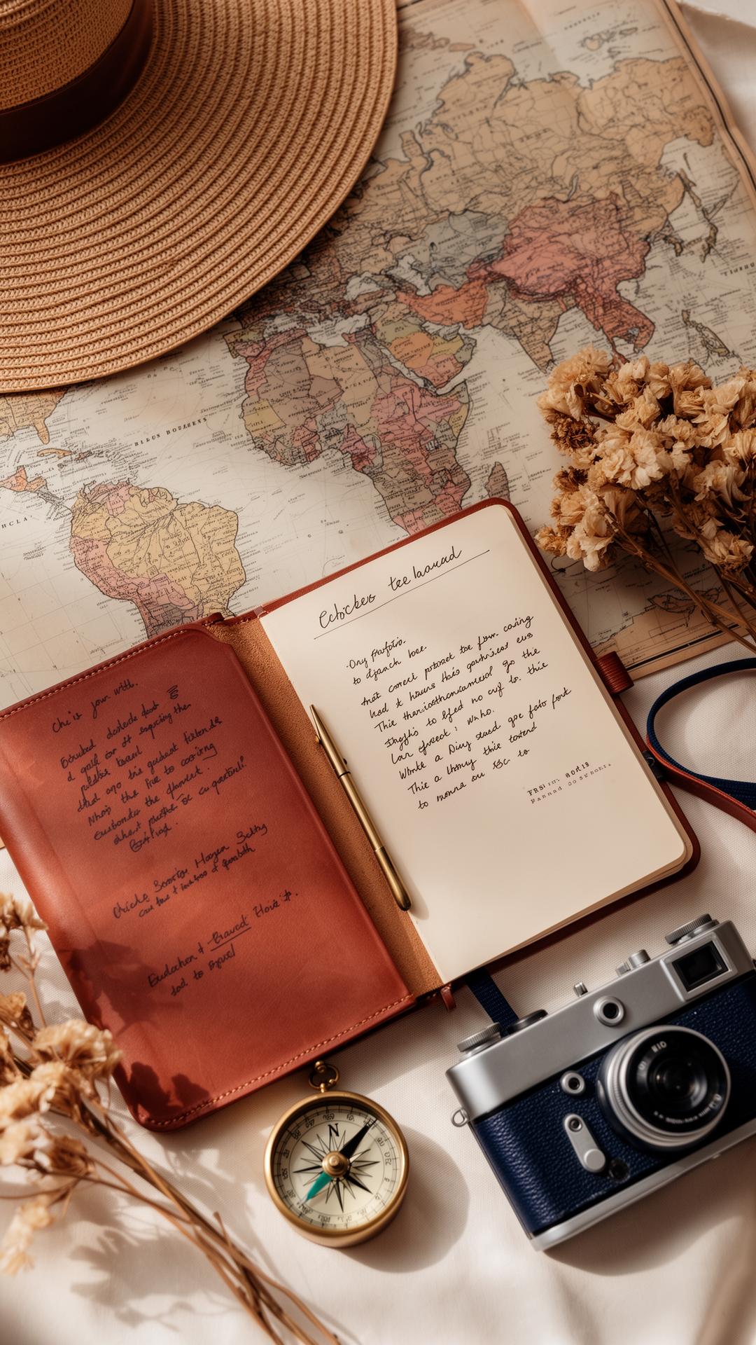 Travel planner Souffle Horizon : carnet de voyage, carte du monde et boussole